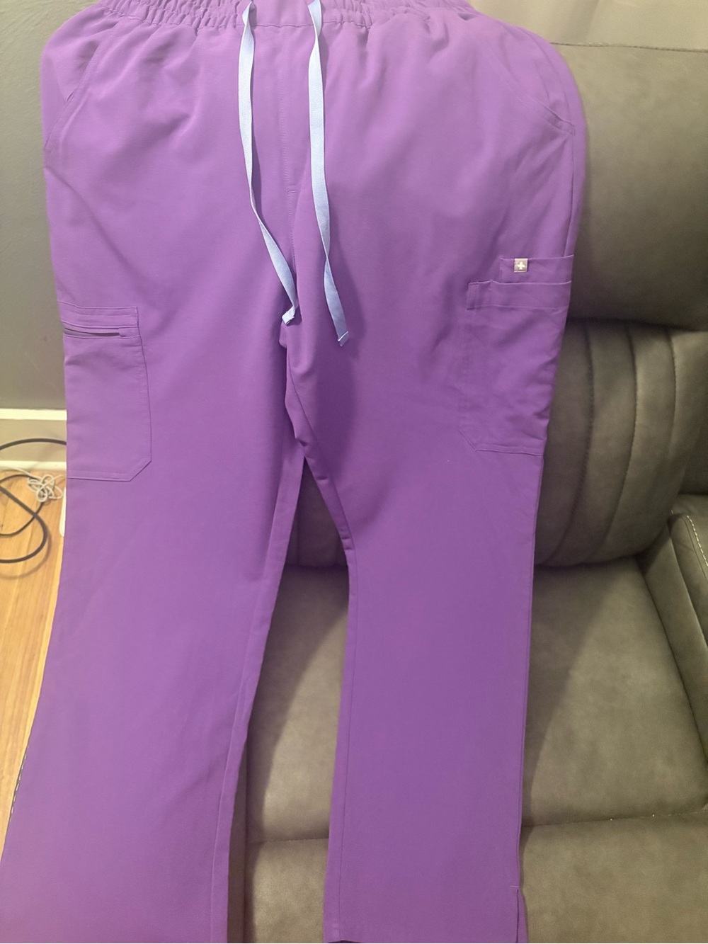FIGS Women's Deep Purple Boot-Cut Scrub Pants with Cargo Pocket